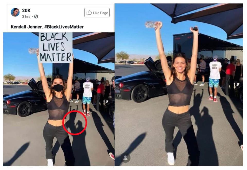 kendall jenner black lives matter photoshop