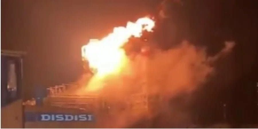 Fire at the Ilyichevsk Oil Refinery as a result of a UAV attack on 9 February