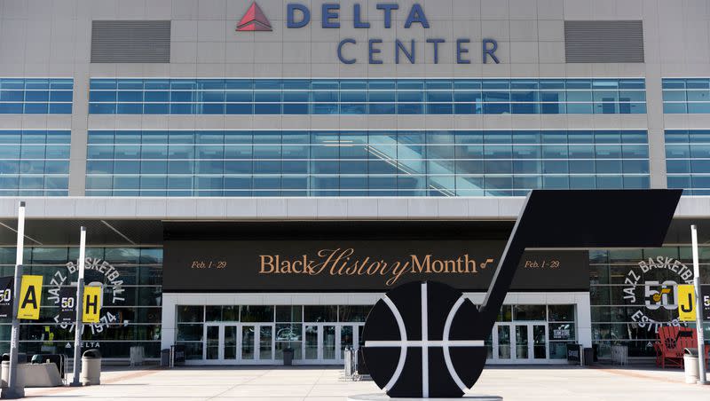 The Delta Center is seen in Salt Lake City on Friday, Feb. 23, 2024.
