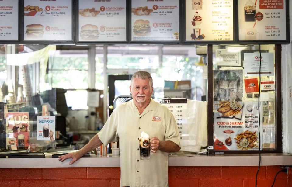 Owner Johnny Matthews plan to retire and is selling the A&W restaurant in Modesto, Calif., Tuesday, July 25, 2023.