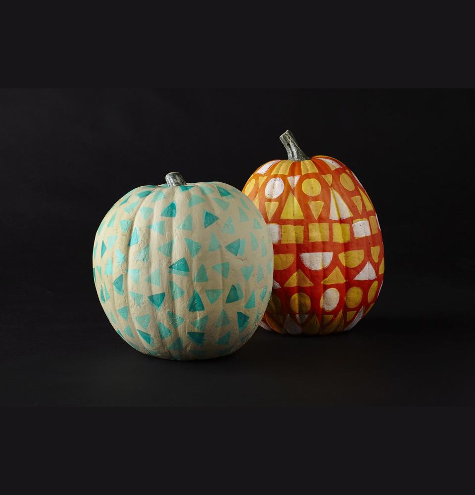 Geometric Print Pumpkins