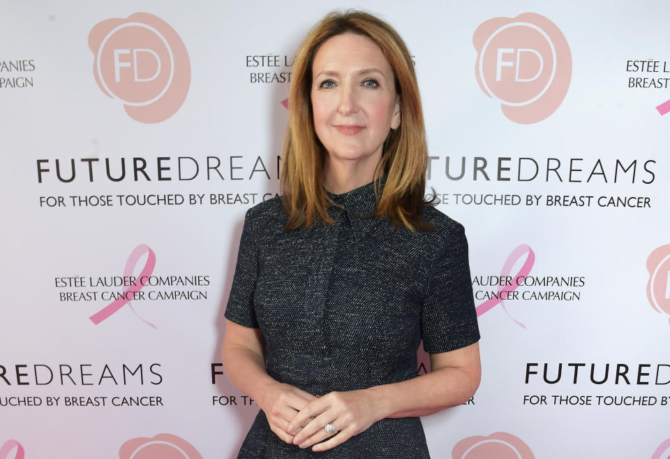 LONDON, ENGLAND - OCTOBER 10: Victoria Derbyshire attends the Future Dreams Anniversary Ladies Lunch hosted by Estee Lauder Companies celebrating one year of Future Dreams House and 30 years of the Pink Ribbon at The Savoy Hotel on October 10, 2022 in London, England. (Photo by David M. Benett/Dave Benett/Getty Images)