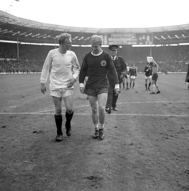 Denis Law (left) and Bobby Charlton