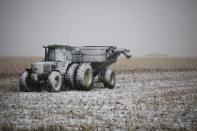 <p>No. 15: Steinbach, Man.<br>Proportion of work with the potential to be automated: 48 per cent<br>Population: 10,320<br>Farm equipment sits idle beside Highway 12 near Steinbach, Man. (THE CANADIAN PRESS/John Woods) </p>