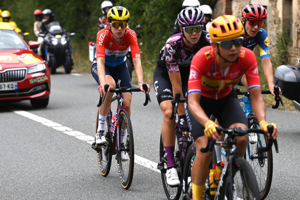 RODEZ FRANCE  JULY 26 Christine Majerus of Luxembourg and Team SD Worx  Protime competes in the breakaway during the 2nd Tour de France Femmes 2023 Stage 4 a 1771km stage from Cahors to Rodez 572m  UCIWWT  on July 26 2023 in Rodez France Photo by Tim de WaeleGetty Images