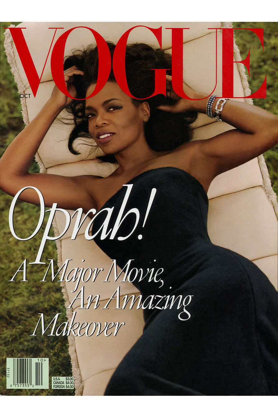 Octobre 1998 : Oprah Winfrey est au fait de sa carrière et célèbre la sortie de son film ‘Beloved’ en couverture du Vogue US. Amincie, photographiée par  Steven Meisel, le numéro est un succès : plus 900 000 copies écoulées. 