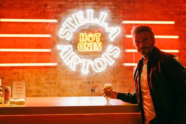 <p>Stella Artois</p> David Beckham at the Stella Artois Lets Do Dinner Chicago event, a Hot Ones Live Challenge