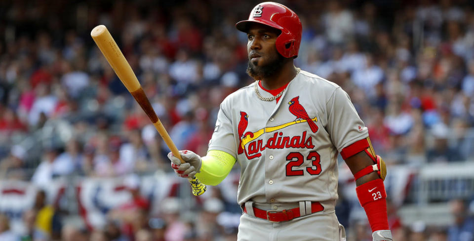 Marcell Ozuna would be an option for the Blue Jays if they're wiling to spend some money. (Kevin C. Cox/Getty Images)