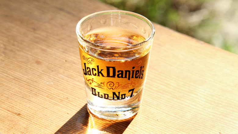 shot glass of Jack Daniel's