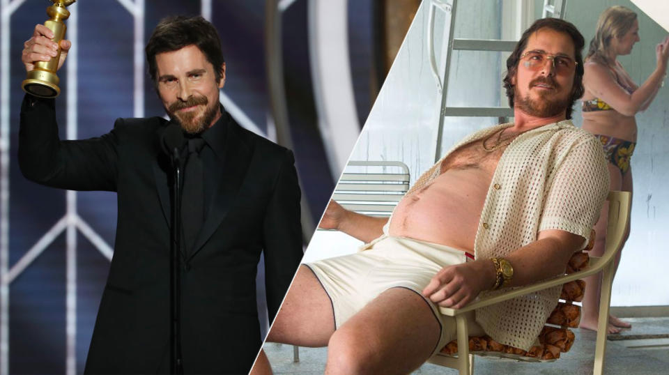 Christian Bale herniated a disc getting plump for <i>American Hustle</i>.