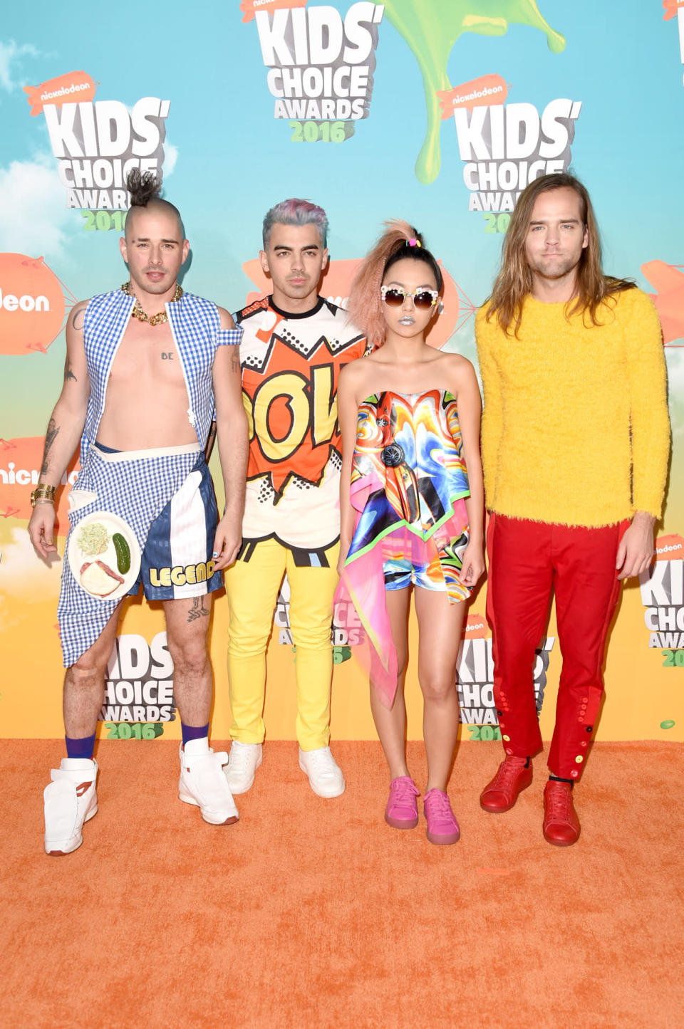 DNCE was hard to miss at the 2016 Kids’ Choice Awards