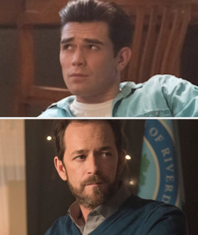 <div><p>"KJ Apa looks so similar to Luke Perry at that age, and it shows in the flashback episode."</p><p>—<a href="https://www.buzzfeed.com/idk1234456" rel="nofollow noopener" target="_blank" data-ylk="slk:idk1234456;elm:context_link;itc:0;sec:content-canvas" class="link ">idk1234456</a></p></div><span> The CW</span>