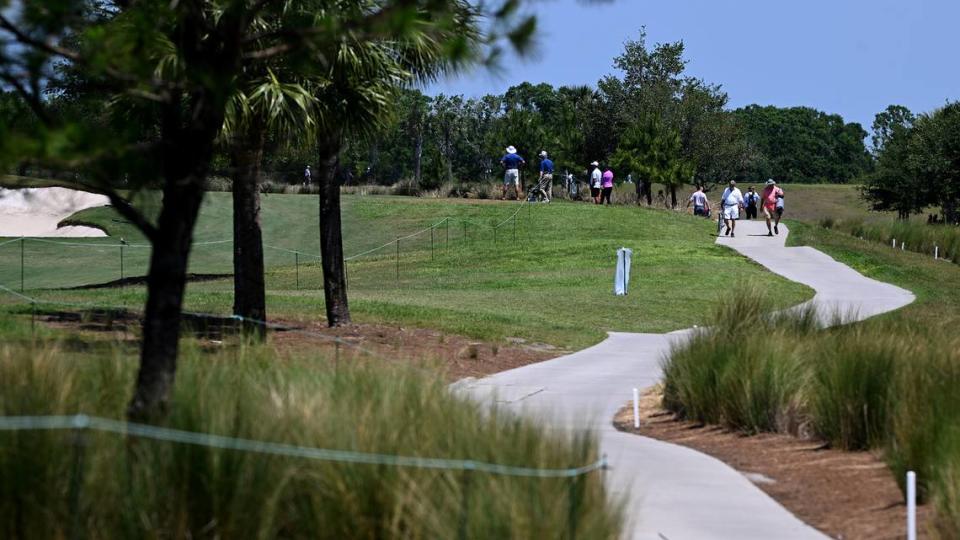 Crowds at the LECOM Suncoast Classic at Lakewood National Golf Club on April 18, 2024.