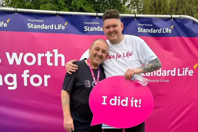 Mark's family members completed the Race for Life for him and raised hundreds of pounds -Credit:Mark Brookes