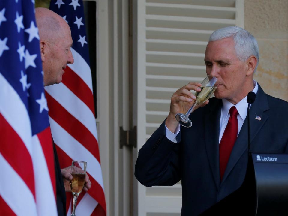 Mike Pence drinking alcohol toast