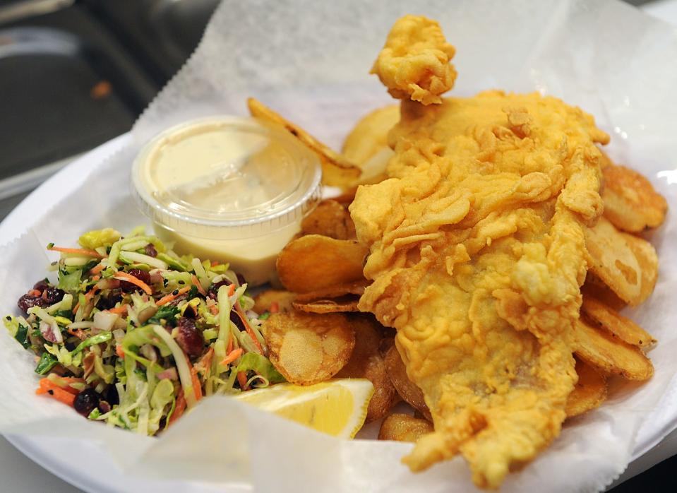 Fish ’n chips at New England Seafood at the New England Sports Center in Marlborough, March 2, 2022.