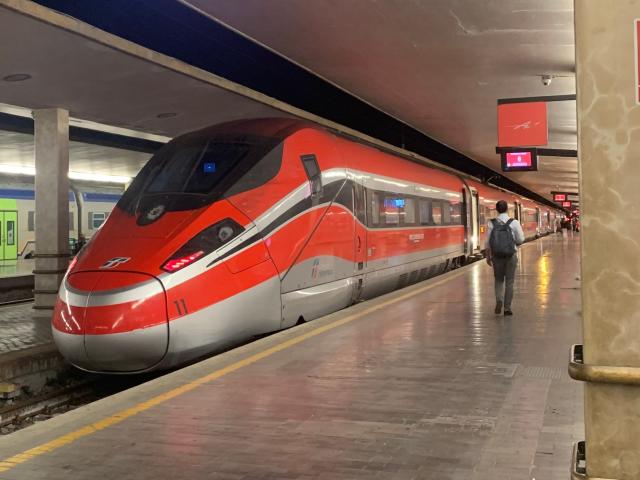 I traveled on a high speed train from Florence to Rome for 46