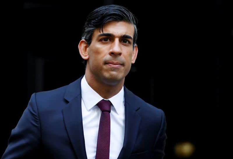 FILE PHOTO: Britain's Chancellor of the Exchequer Rishi Sunak is seen at Downing Street in London