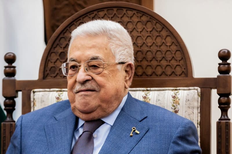 Palestinian President Mahmoud Abbas attends a meeting at his official residence In Ramallah. Christoph Soeder/dpa
