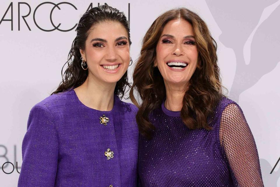 <p>Andreas Rentz/Getty</p> Emerson Tenney and Teri Hatcher attend the Marc Cain Fashion Show on February 06, 2024 in Berlin, Germany.