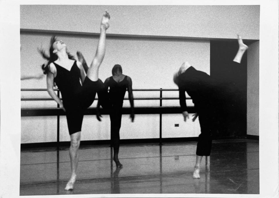 Grant, left, dancing at Juilliard in the early '90s.