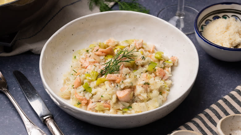 lemony salmon risotto