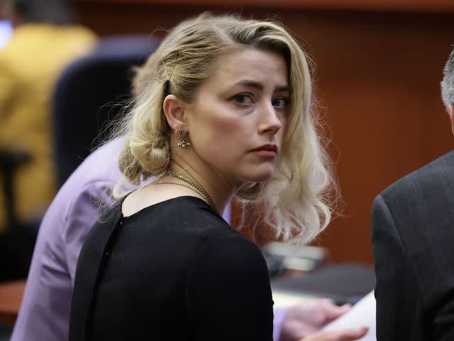 <p>EVELYN HOCKSTEIN/POOL/AFP/Getty</p> Amber Heard on June 1, 2022