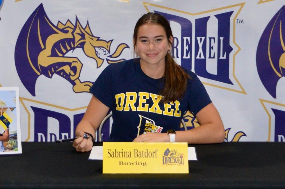 Sabrina Batdorf signed with Drexel University just before the May 1 deadline. She will row and study biology at the school.