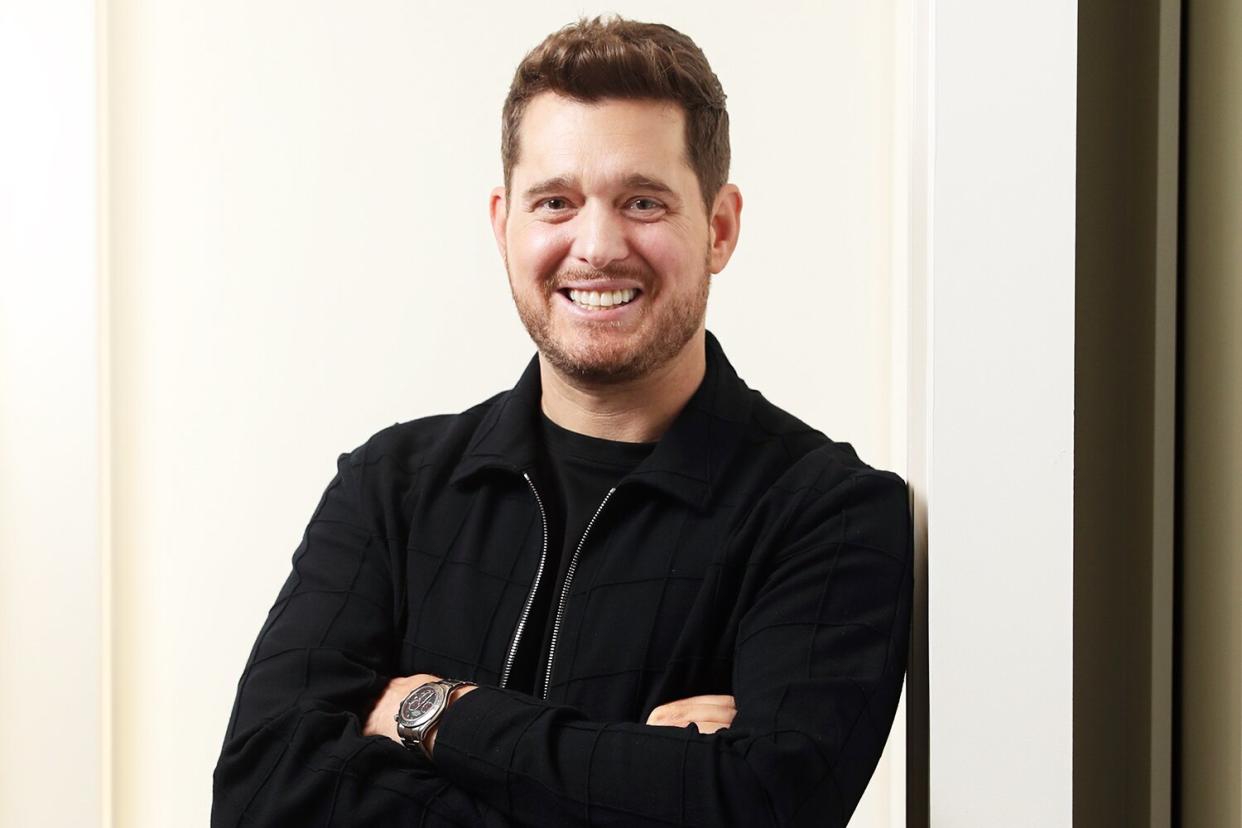 Michael Buble poses during a photo shoot at The Langley Hotel in Sydney, New South Wales.