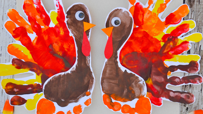 handprint turkey easy thanksgiving crafts for kids