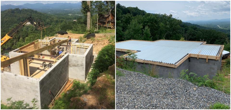 Construction photos fo Dragon's Knoll in North Carolina.