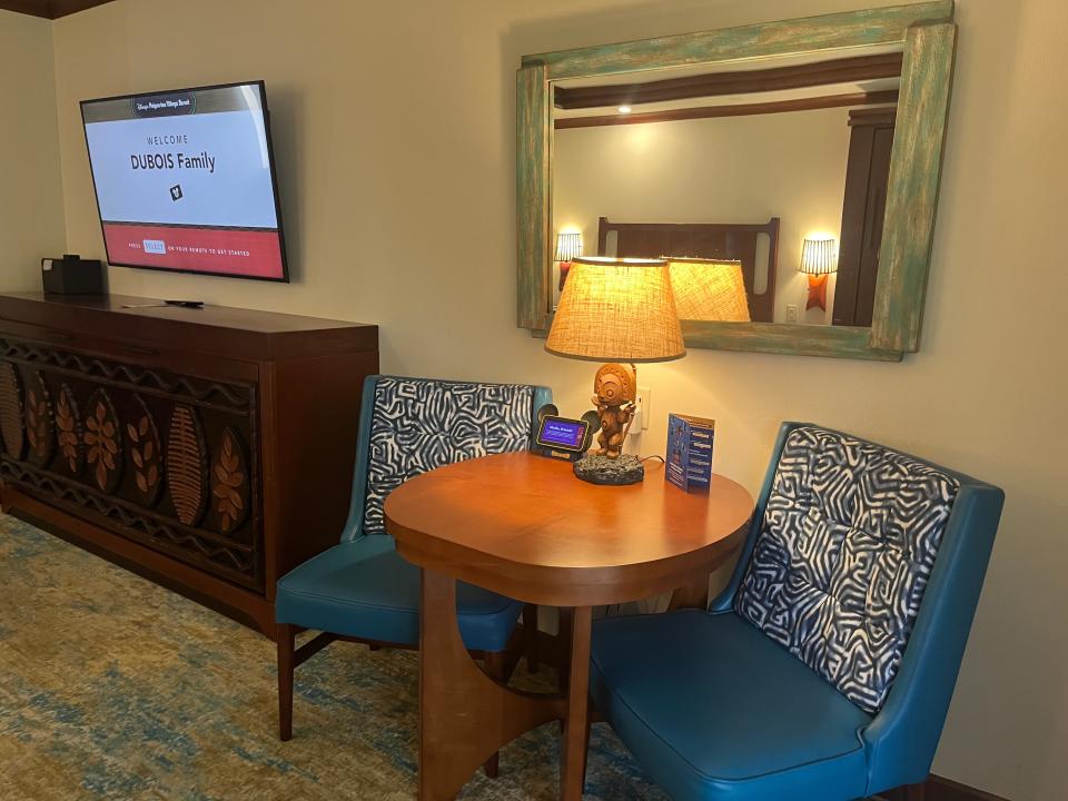 table and chair setup in a polynesian resort villa