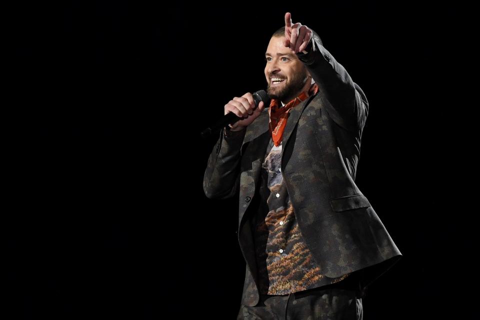 Justin Timberlake performs during halftime of Super Bowl LII between the New England Patriots and the Philadelphia Eagles on Sunday in Minneapolis. Timberlake has added a concert for KeyBank Center in Buffalo on Oct. 28.