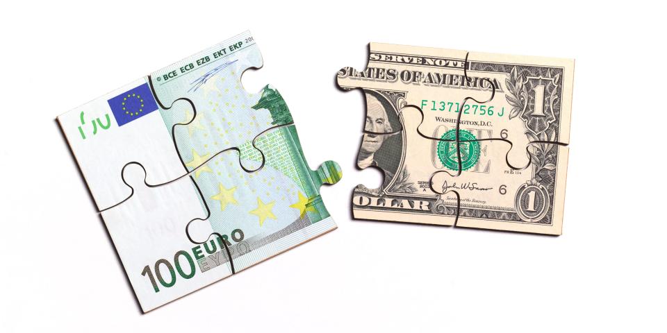 Dollar euro jigsaw