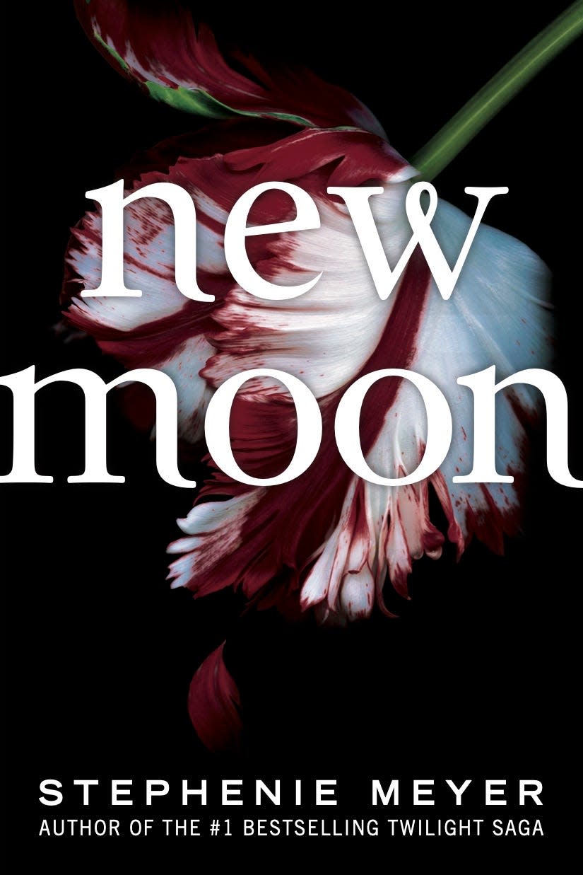 "New Moon," by Stephenie Meyer; new paperback cover.