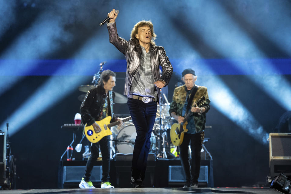 Mick Jagger of The Rolling Stones performs during the first night of the U.S. leg of their “Hackney Diamonds” tour on Sunday, April 28, 2024, in Houston. (Photo by Amy Harris/Invision/AP)