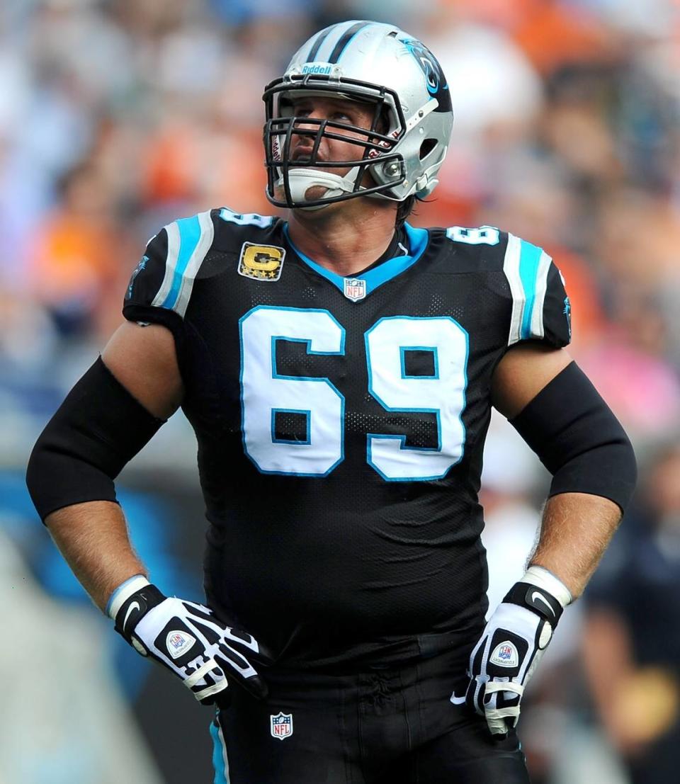 Offensive lineman Jordan Gross spent his entire NFL career with the Carolina Panthers, who made the tackle out of Utah the No. 8 overall pick in the 2003 NFL draft. He retired in 2014.