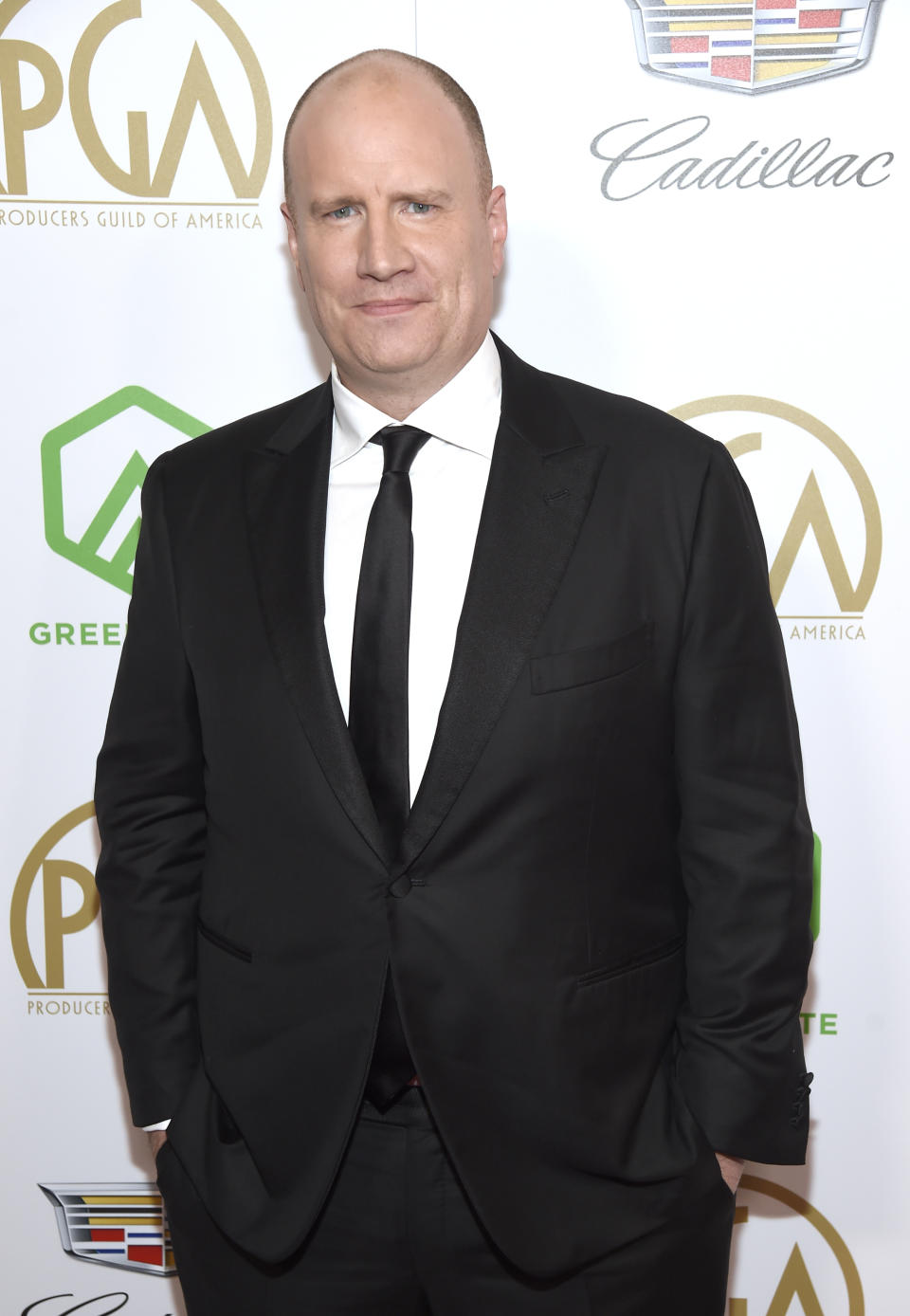 Kevin Feige arrives at the Producers Guild Awards on Saturday, Jan. 19, 2019, at the Beverly Hilton Hotel in Beverly Hills, Calif. (Photo by Chris Pizzello/Invision/AP)