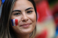 <p>A fan of France looks on during the 2018 FIFA World Cup Russia group C match between Denmark and France at Luzhniki Stadium on June 26, 2018 in Moscow, Russia. (Photo by Amin Mohammad Jamali/Getty Images) </p>