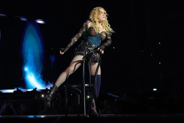 <p>Kevin Mazur/WireImage</p> Madonna performing on 'Celebration' tour