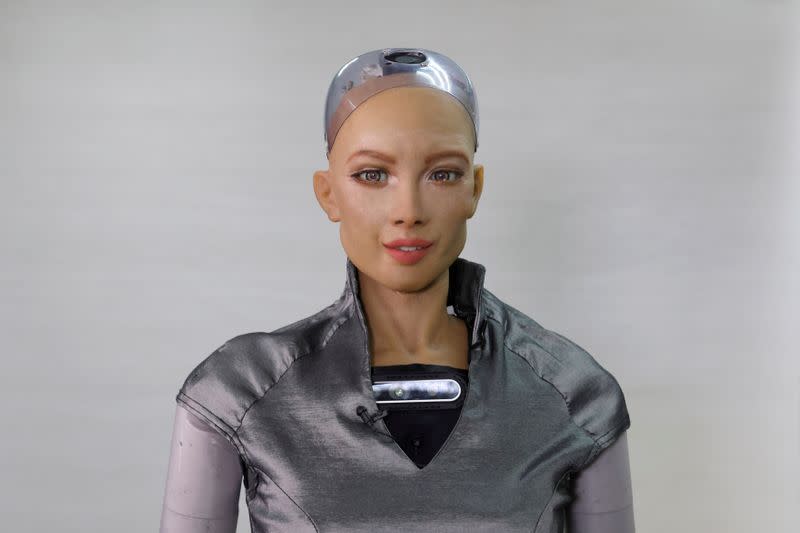 Humanoid robots are developed in Hanson Robotics lab in Hong Kong