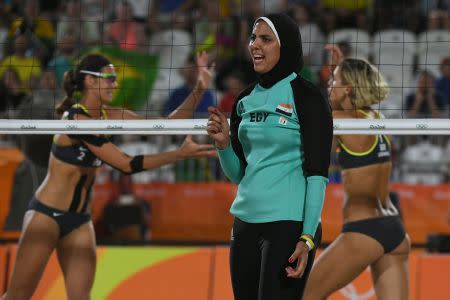 Relaxed Uniform Regulations Let Egyptian Volleyball Players Compete Against Bikini-Clad Germans