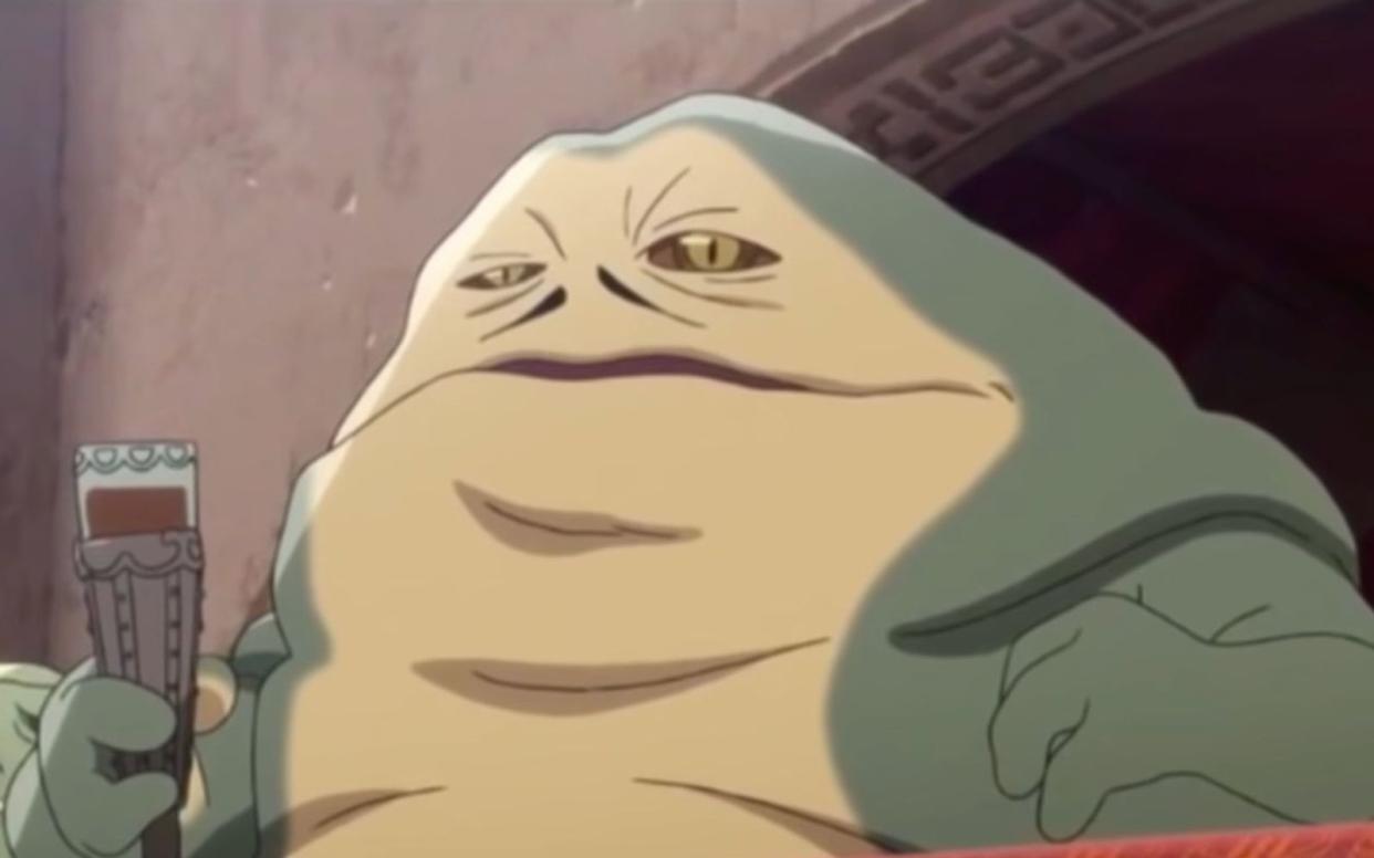 Wiedersehen mit alten Bekannten: Auch Jabba der Hutte ist Teil der neuen Serie. (Bild: Disney/Screenshot YouTube)