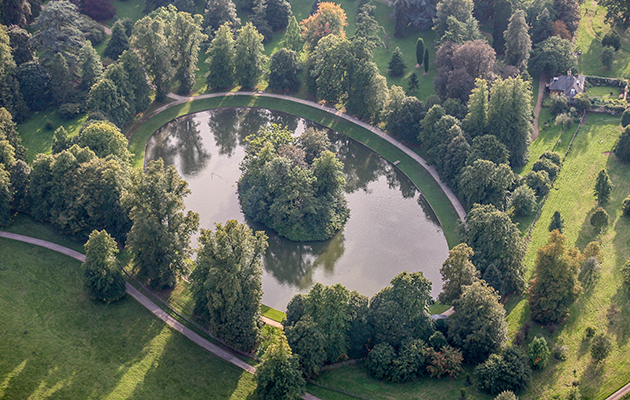 The royals will attend a service at Diana's graveside. She is buried on this island at Althorp House in Northamptonshire. Photo: Getty