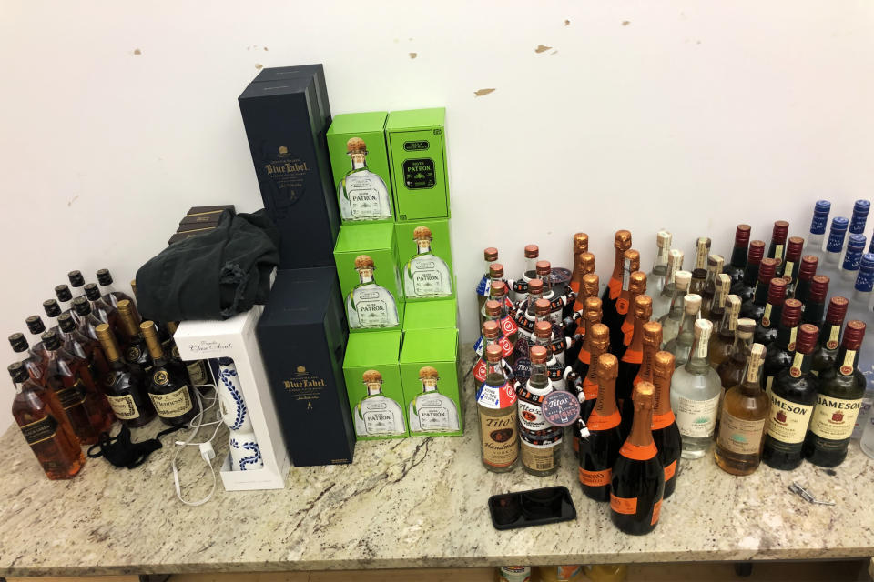 Liquor was seized from a party the New York City Sheriff shut down in a commercial space that was operating without a liquor license on Nov. 28, 2020. (NYC Sheriff via Twitter)