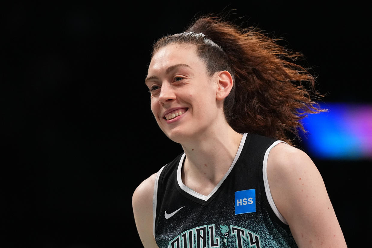 New York Liberty forward Breanna Stewart won her second MVP award after leading the Liberty to the WNBA semifinals in her first season in New York. (Photo by Mitchell Leff/Getty Images)