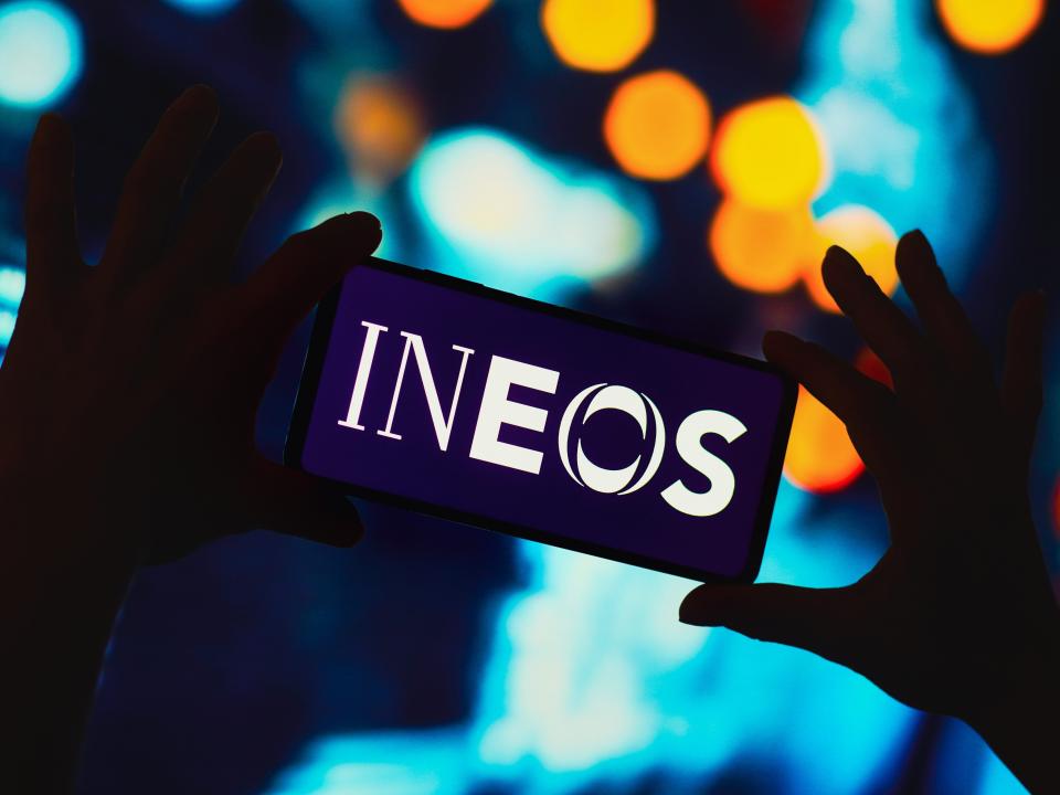 the INEOS Group logo seen displayed on a smartphone.