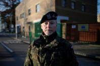 Spokesperson of 16th Pomorska Mechanised Division poses for a picture in Bialystok