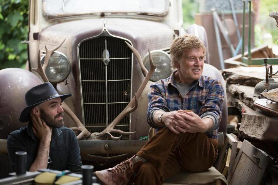 Robert Redford, right, seen here in a file photo with director David Lowery, earned a scholarship to play baseball at the University of Colorado in Boulder but only lasted about a year. “I became the campus drunk,” he told People magazine in 1998.