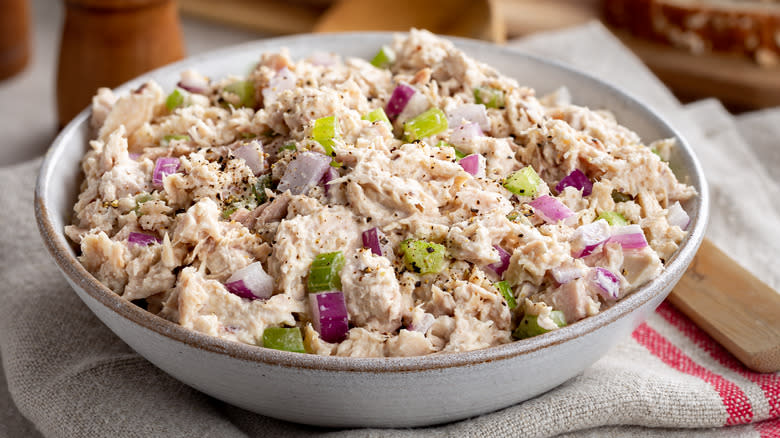 tuna salad in a bowl 